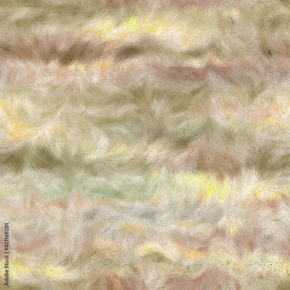 Fototapeta premium Seamless faux digital paint stroke striped pattern print. High quality illustration. Procedural painting with realistic brush strokes in bright trendy color. Abstract art for surface design and print.