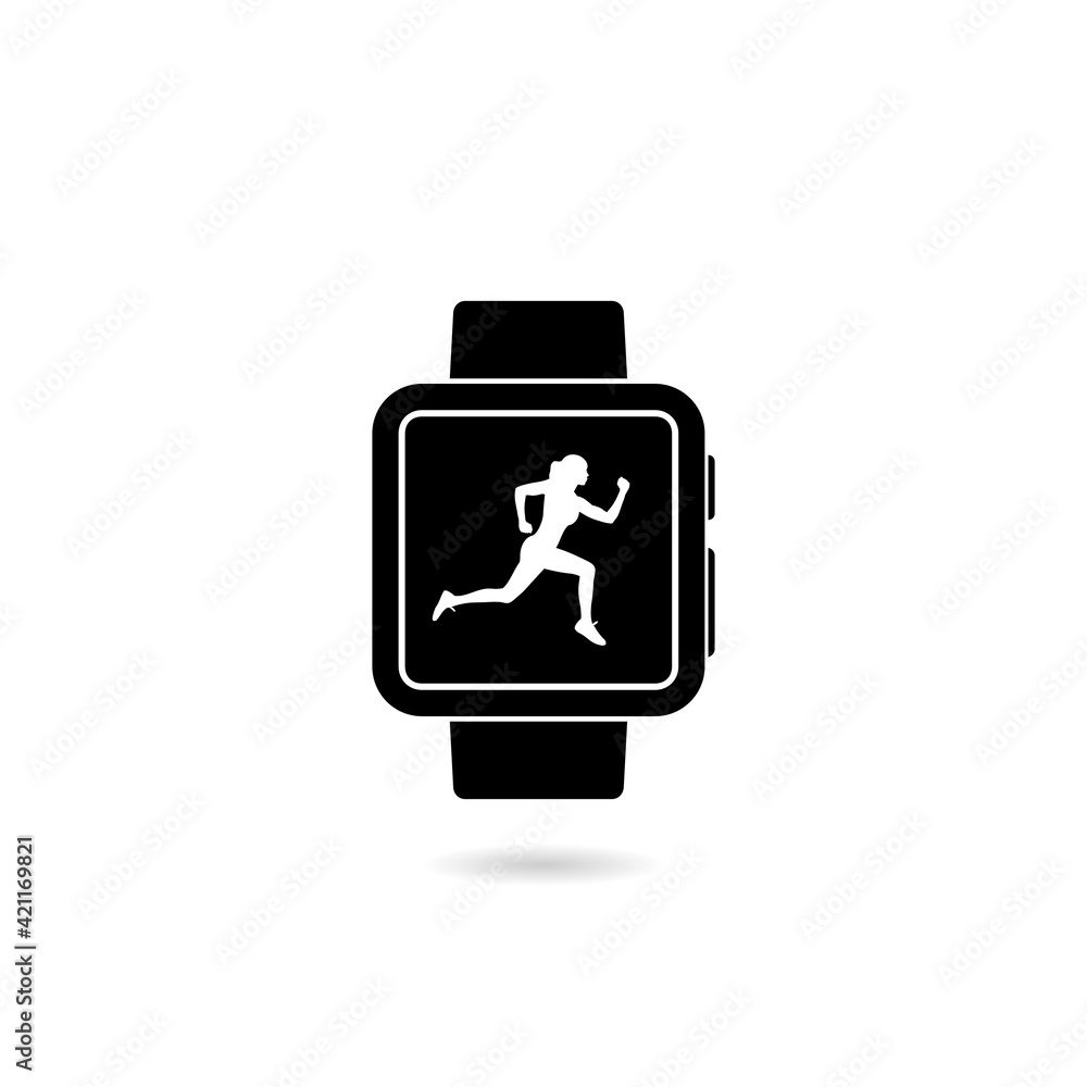 Gym watch icon with shadow Gym watch icon with shadow