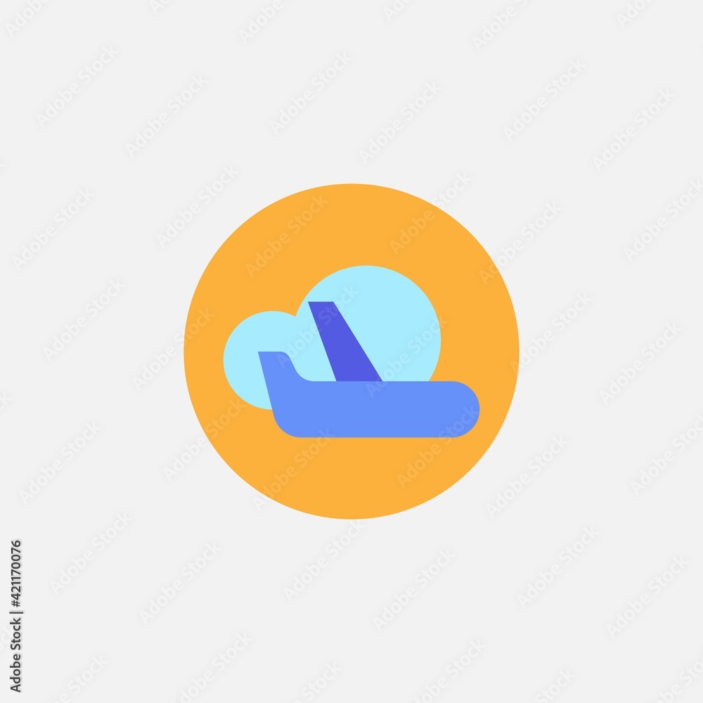 Flat design airplane icon, vector illustration, isolated on white background Flat design airplane icon, vector illustration, isolated on white background