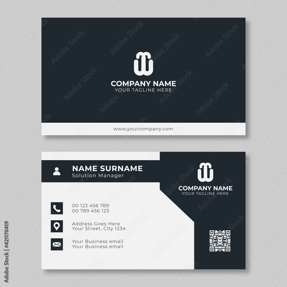 simple black and white business card template simple black and white business card template