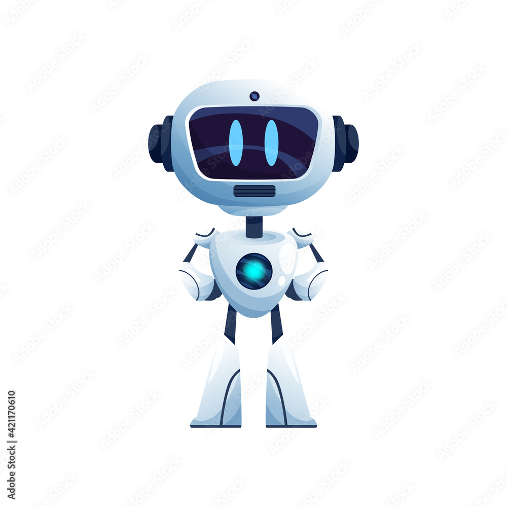 Robot modern technologies android drone isolated realistic futuristic  automation. Vector robot computer with digital glowing eyes, cyberspace  machine, bionic humanoid robot with ai intelligence Stock Vector | Adobe  Stock