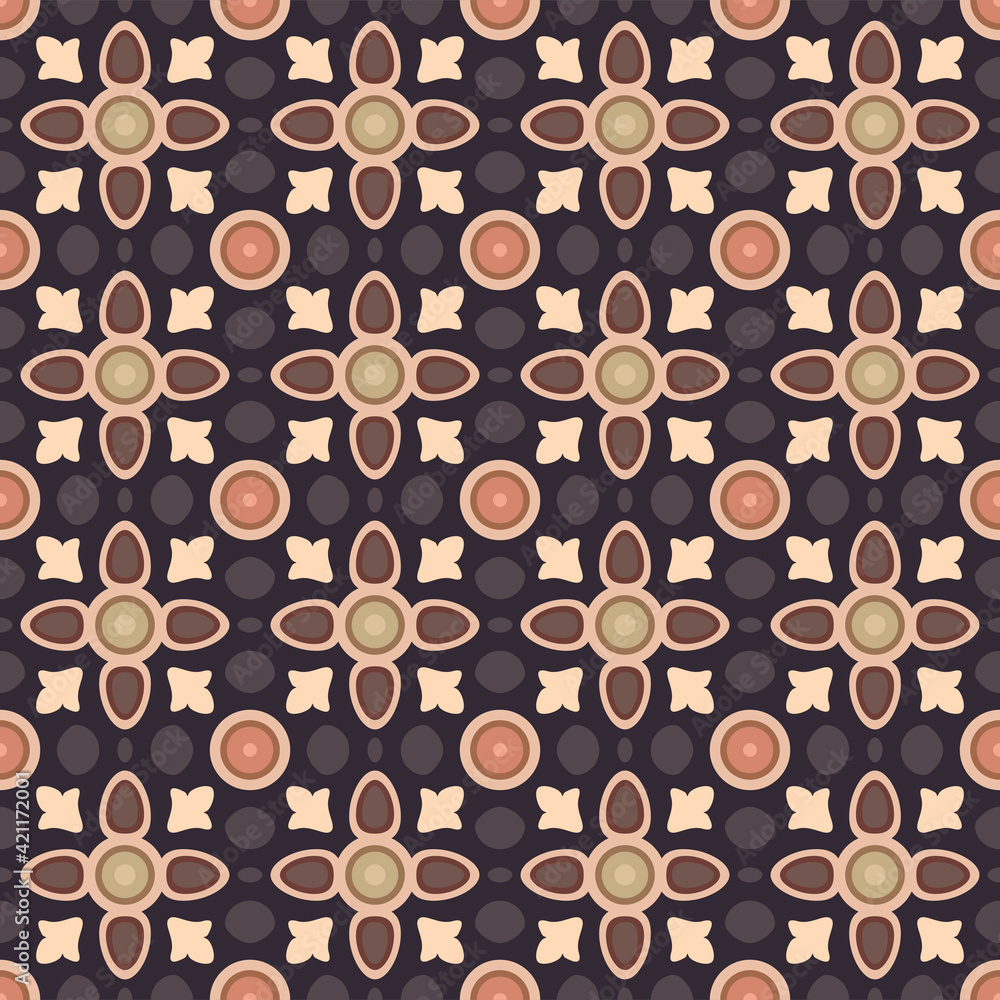Japanese Flower Motif Mosaic Vector Seamless Pattern Japanese Flower Motif Mosaic Vector Seamless Pattern