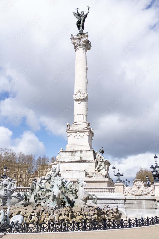 Monument aux Girondins on the Quinconces square in Bordeaux Aquitaine France