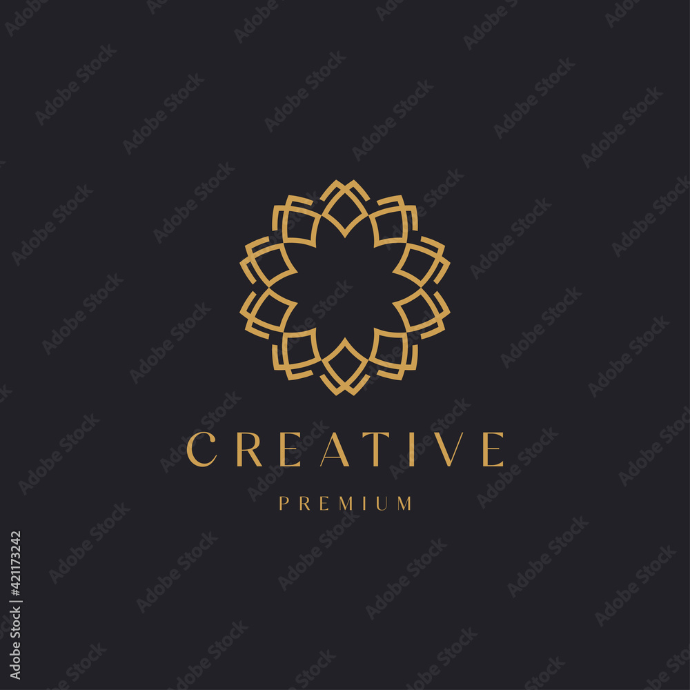 Abstract luxury ornament with line style. Flower concept template vector illustration Abstract luxury ornament with line style. Flower concept template vector illustration
