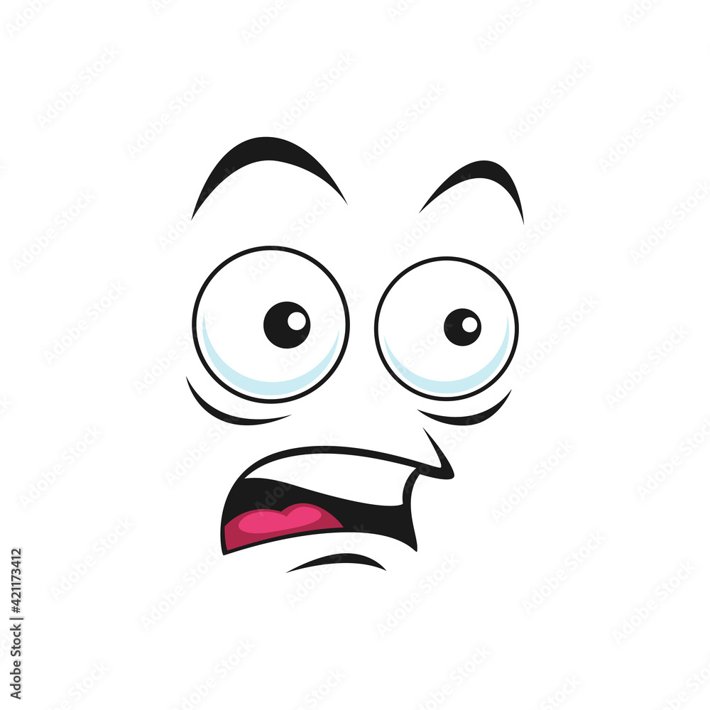 Scared expression face emoji line icon, Stock vector