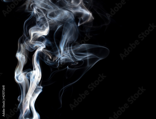 Smoke isolated on black background.