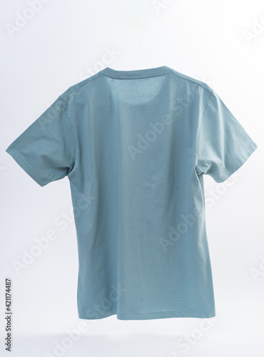 Green T-shirt for mock up on white background