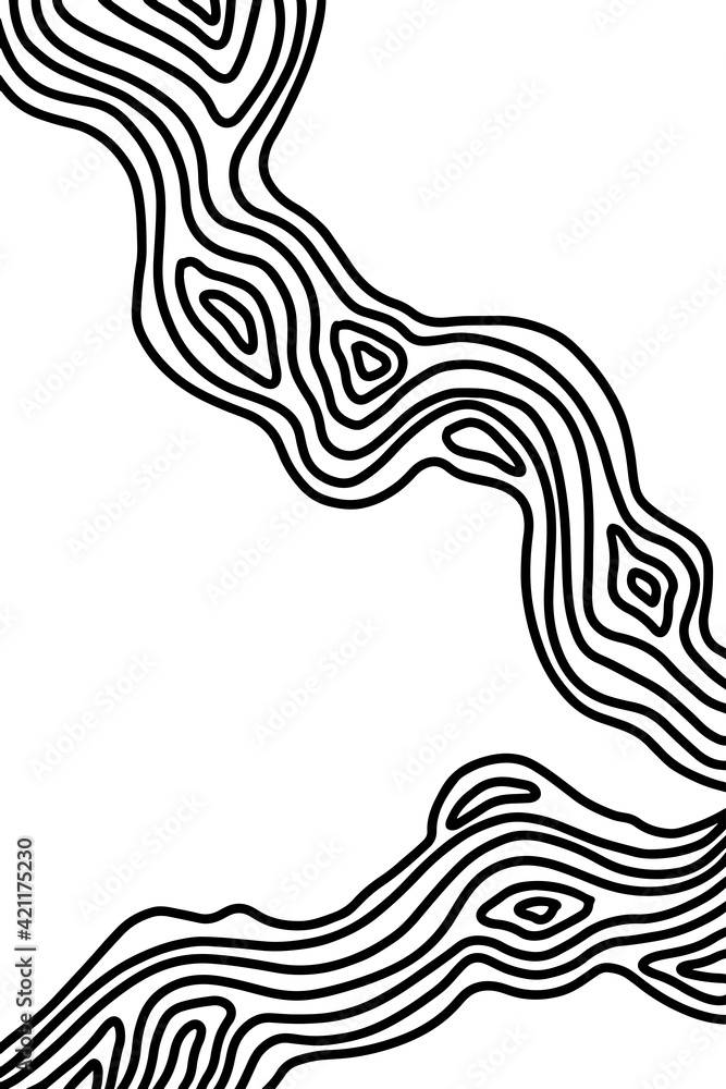 Black and white abstract template. Wooden pattern imitation. Vector illustration.