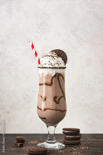 Chocolate Cocktail Drink with Cookies and Cream