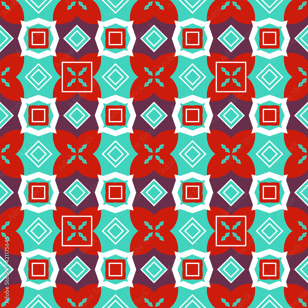 Seamless ethnic pattern in red and blue colors. Original ornament Seamless ethnic pattern in red and blue colors. Original ornament