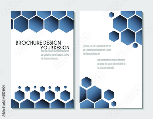 Brochure template, flyer design or depliant cover for business presentation and magazine covers.