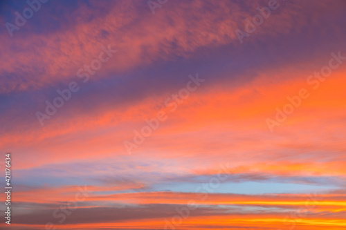 Beautiful sunset twilight sky  with clouds © pandaclub23