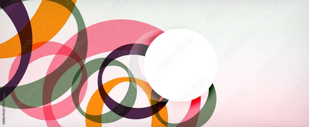 Fototapeta premium Ring geometric shapes, o letter repetition wallpaper. Abstract background for business or technology presentations, internet posters or web brochure covers