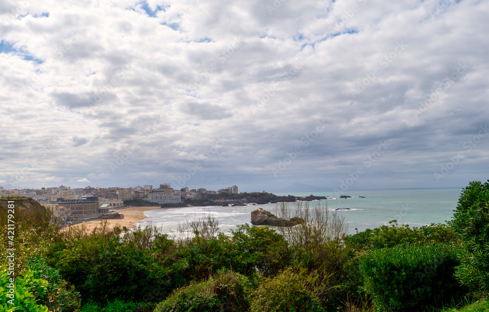 Biarritz city and its famous sand beaches