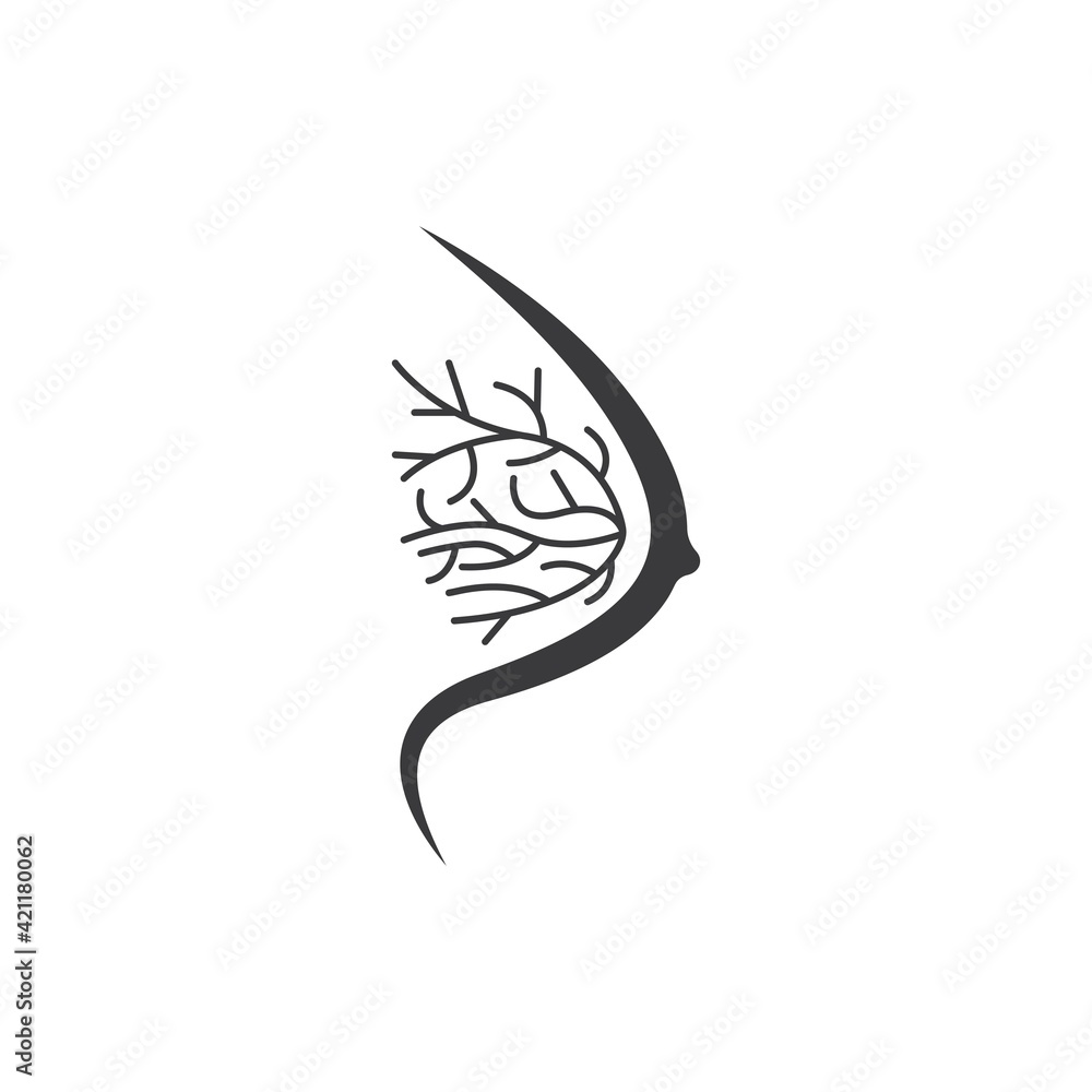 Fototapeta premium woman breast anatomy icon vector illustration design template