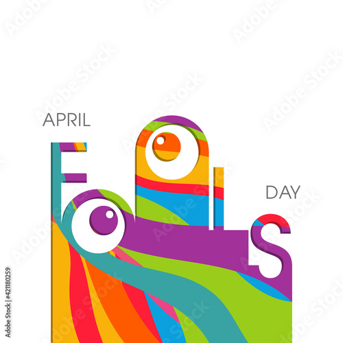 April fool s day celebration greeting card design.