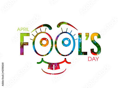 April fool's day celebration greeting card design. photo