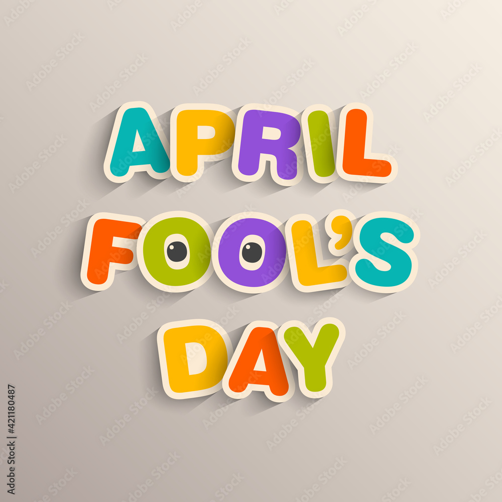 Naklejka premium April fool's day celebration greeting card design.