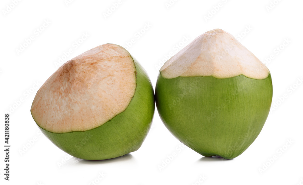 Young Coconut on White Background Young Coconut on White Background