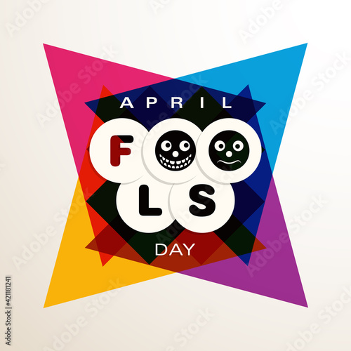 April fool's day celebration greeting card design. photo