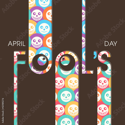 April fool's day celebration greeting card design. photo