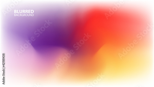 Blurred background with modern abstract blurred color gradient. Smooth template for your graphic design. Vector illustration.