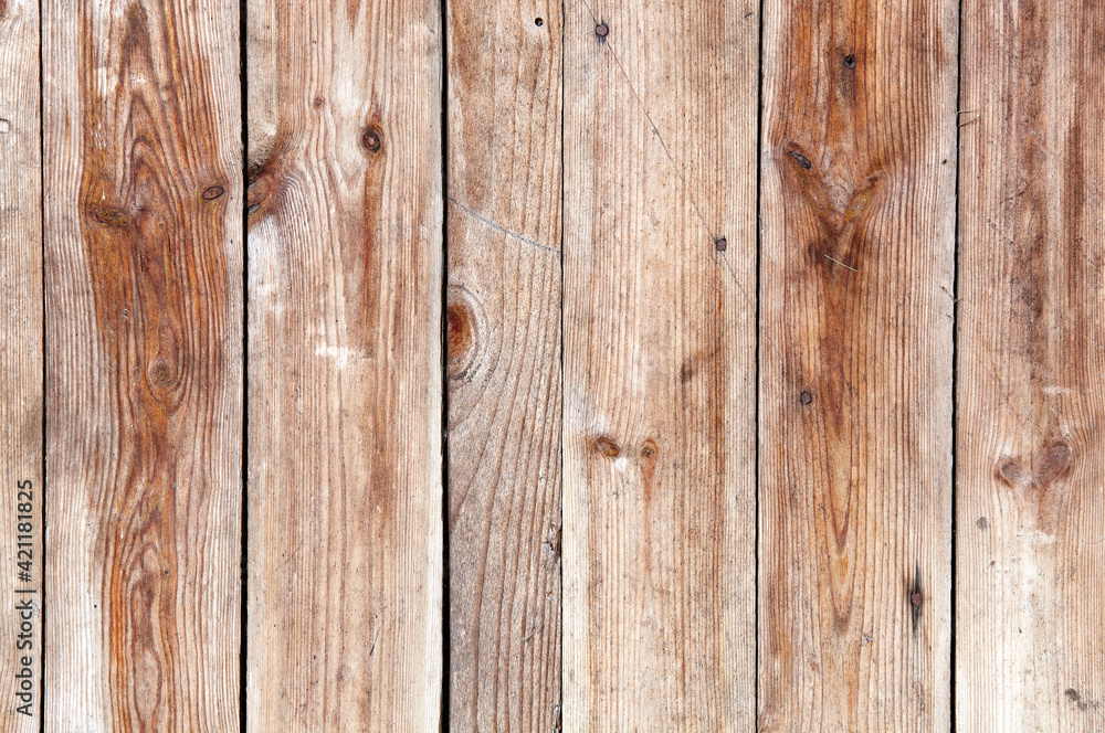 Wooden wall planking. Texture of wooden fence. Background of old wood planks rustic