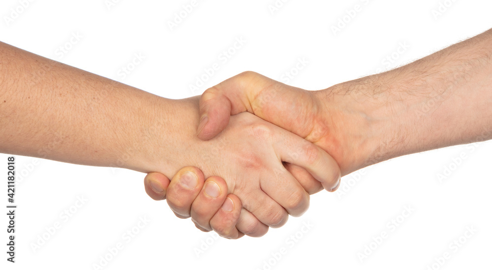 Man and woman shaking hands Man and woman shaking hands