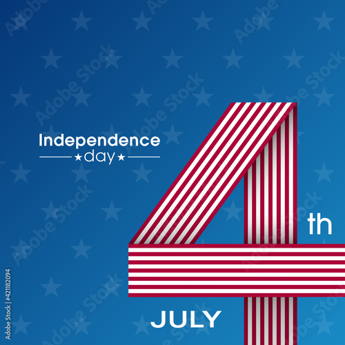 Illustration of Independence day of United states of America,4 July.