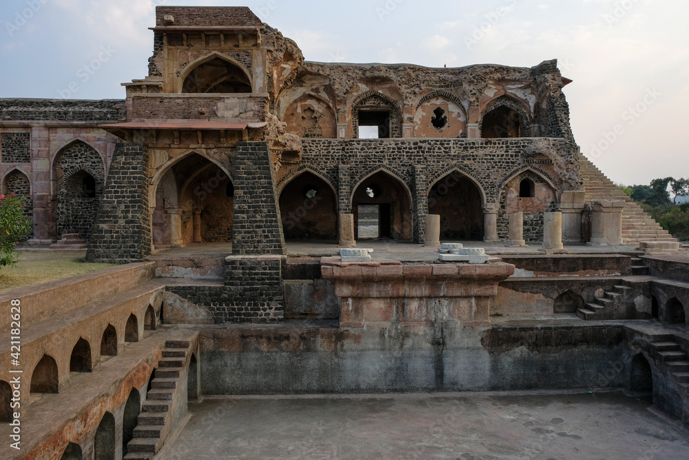 Jal Mahal also called the Water Palace in Mandu, Madhya Pradesh, India.
