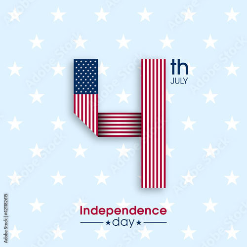 Illustration of Independence day of United states of America,4 July.