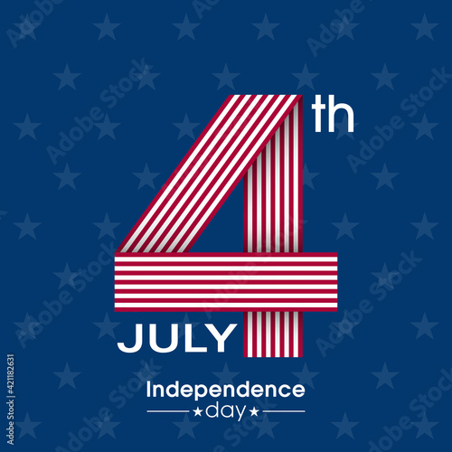 Illustration of Independence day of United states of America,4 July.