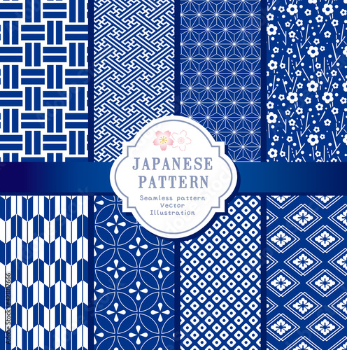 シームレスな日本の和柄セット
seamless pattern,vector,Japanese seamless pattern collection, Decorative wallpaper.
