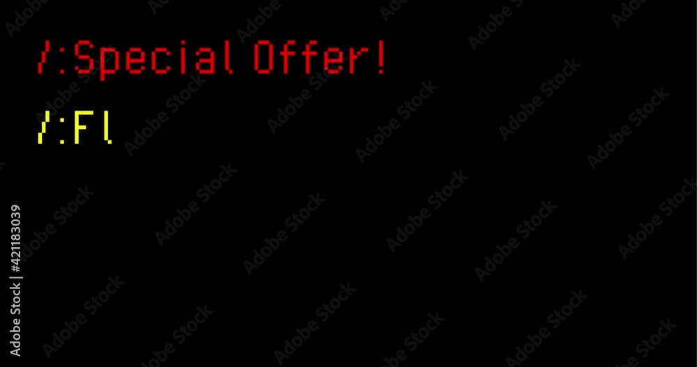 Typing on old computer. Special Offer! Flash Sale. Limited Quantities! 4k animation footage with red, yellow letters and a small lightning icon. Typing on old computer. Special Offer! Flash Sale. Limited Quantities! 4k animation footage with red, yellow letters and a small lightning icon.