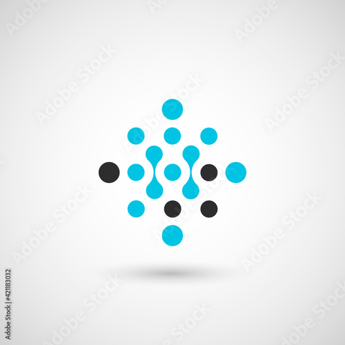 Vector isolated circle logo design template. Abstract dots symbol. Icon round shape.
