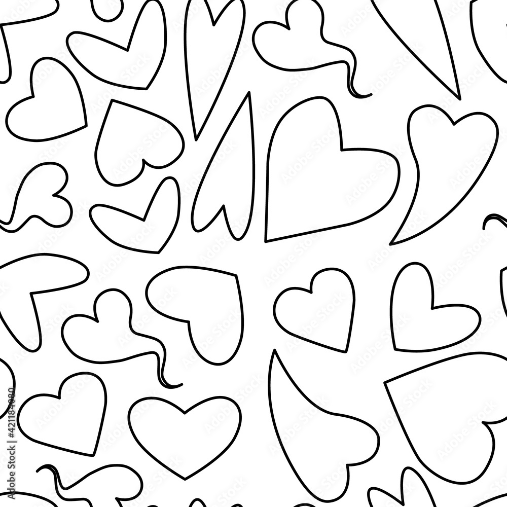 A pattern of doodle hearts. The symbol of St. Valentine is the day. A pattern of doodle hearts. The symbol of St. Valentine is the day.