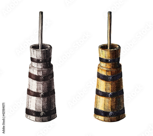 Obraz na plátně Wooden butter churn