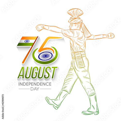 Illustration of Indian Independence day,15 August.