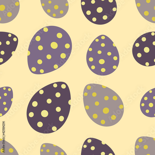 Easter eggs vector seamless pattern, spring vector background, colorful egg pattern.