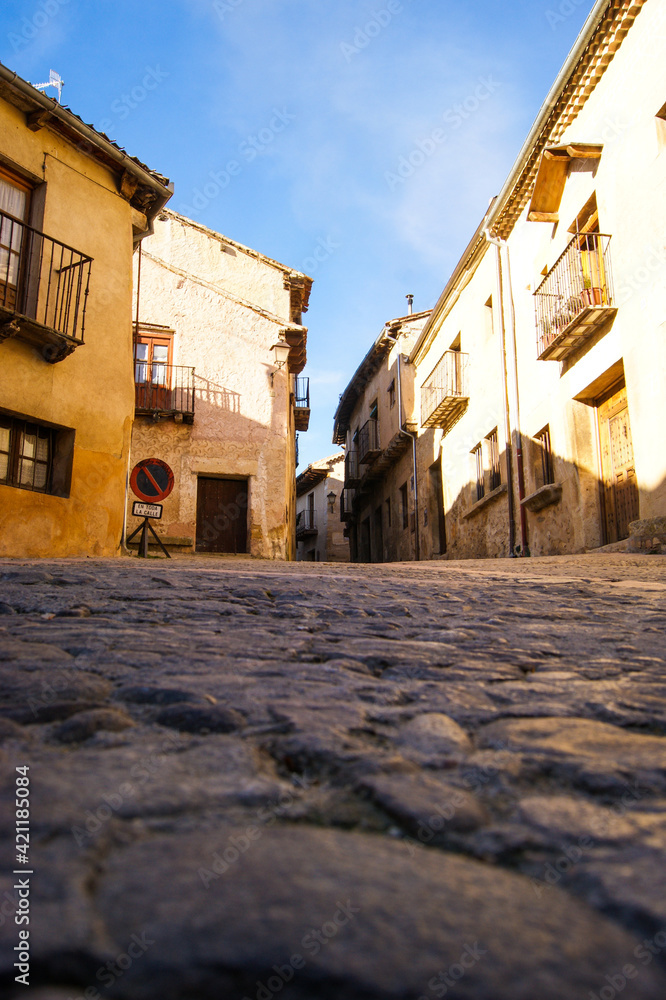 Low angle view of a village in south Spain.