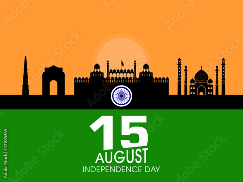 Illustration of Indian Independence day,15 August.