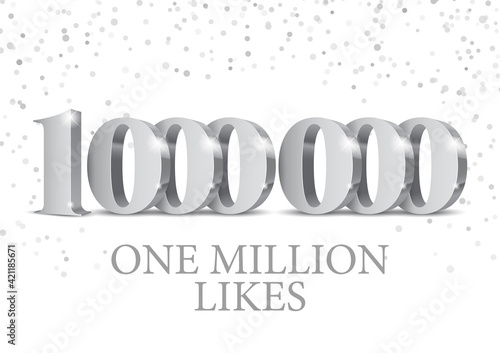 Anniversary or event 1000000. silver 3d numbers Poster template