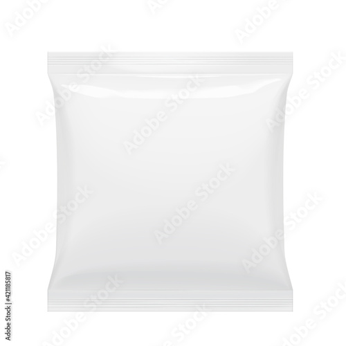 White realistic Polyethylene bag. Mock up for brand template