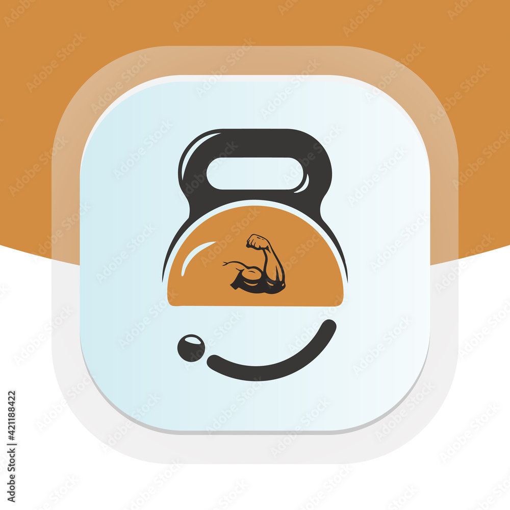 Fitness trainer with dumbbell icon. Physical fitness vector logo design. Fitness trainer with dumbbell icon. Physical fitness vector logo design.
