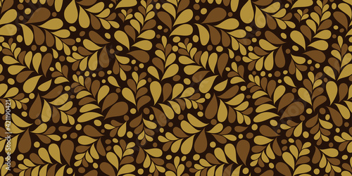 Organic motif, botanical motif background. Seamless pattern.Vector.スタイリッシュな有機的パターン