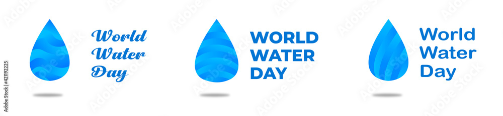 World Water Day. vector abstract waterdrop concept. World Water Day concept. Vector illustration set. World Water Day. vector abstract waterdrop concept. World Water Day concept. Vector illustration set.