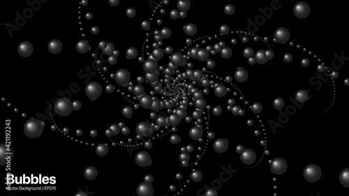 Bubbles Abstract Dark Vector Background. Vector illustration
