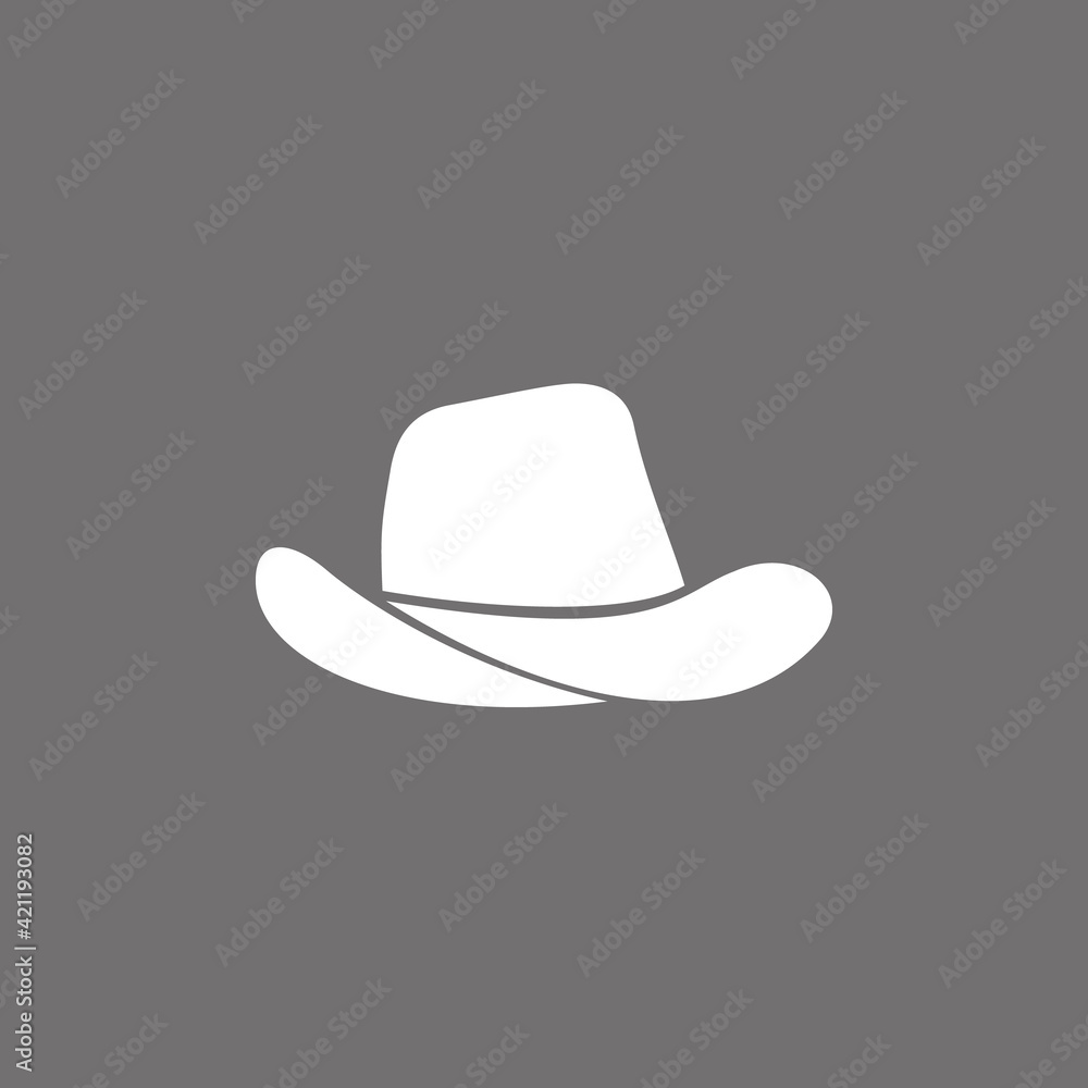 cowboy hat icon - white vector illustration with shadow on gray background icon cowboy hat icon - white vector illustration with shadow on gray background icon