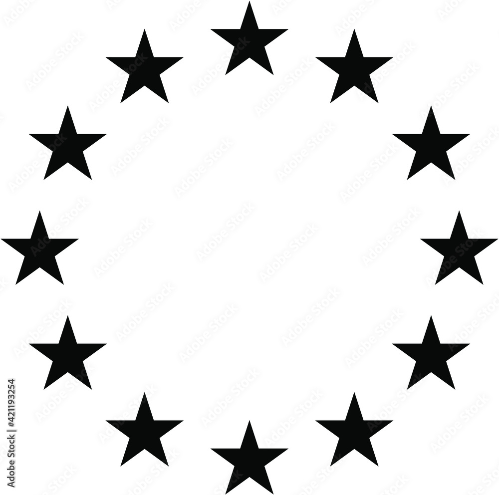 ten black stars in round isolated on the white background icon or logo vector illustration ten black stars in round isolated on the white background icon or logo vector illustration