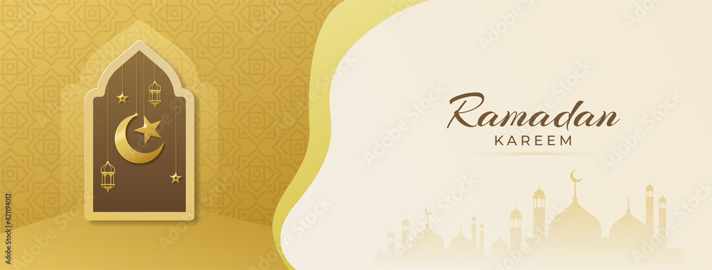 Ramadan kareem festival horizontal banner Ramadan kareem festival horizontal banner